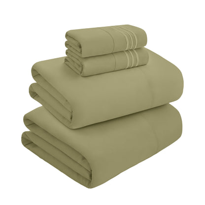 Mocassi Full Size 4-Piece Bed Sheet Set - 1800 Premium Hotel Quality Microfiber 18-24 Inches Extra Deep Pocket Fitted Sheet- Luxury Soft, Breathable, Wrinkle, and Fade Resistant, Sage Green