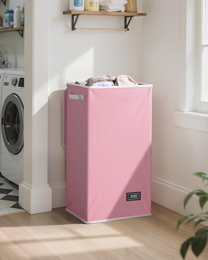 SOLEDI Laundry Hamper with Lid 100L Large & Tall Collapsible Laundry Basket