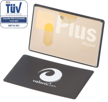 valonic set of 6 RFID blocking sleeves - insertion from the top, Credit Card Protector sleeve for wallet - Protection block for Debit Card and Metro Card