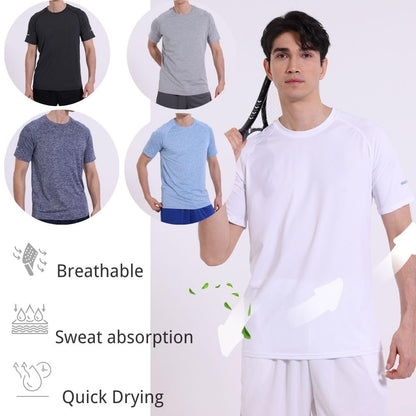 fovdtaa 5 Pack Mens Short Sleeve Crew Neck Gym T Shirt Workout Running Tops Mens Breathable Athletic Shirts Short Sleeve Sport Tops Black Grey Blue Navy White M