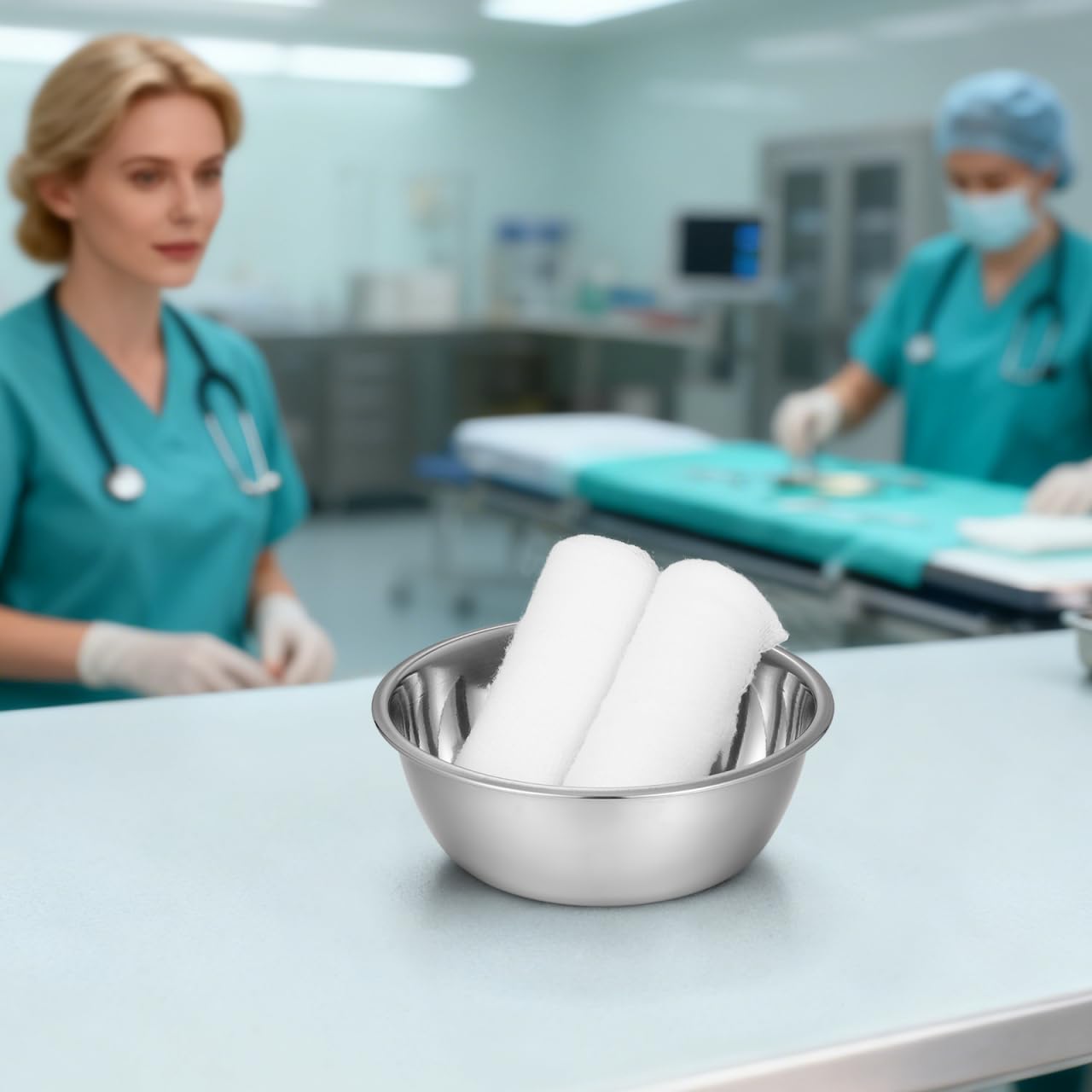 Baluue 2pcs Medical Bowl Bowls Thickened Iodine Cups with Seamless Construction Basin, Medical Stainless Steel Bowls for Sponges Dressings Fluid
