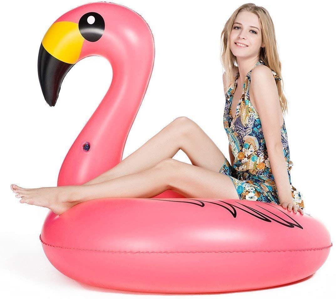 Jasonwell Giant Inflatable Flamingo Pool Floats Party Float Tube with Fast Valves Summer Beach Swimming Pool Lounge Raft Decorations Toys for Adults & Kids