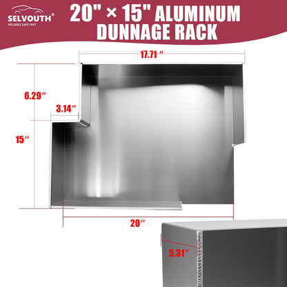 Selvouth Aluminum Dunnage Rack 20"x15" Bolt-On Holder for Flatbed and Utility Trailers, Trailer Organization Accessory-1 Pair