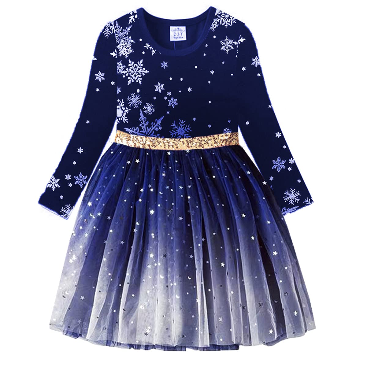 VIKITA Girls Dresses for Winter Long Sleeve Toddler Clothes Christmas Party Tulle Dresses, LH4586 5T