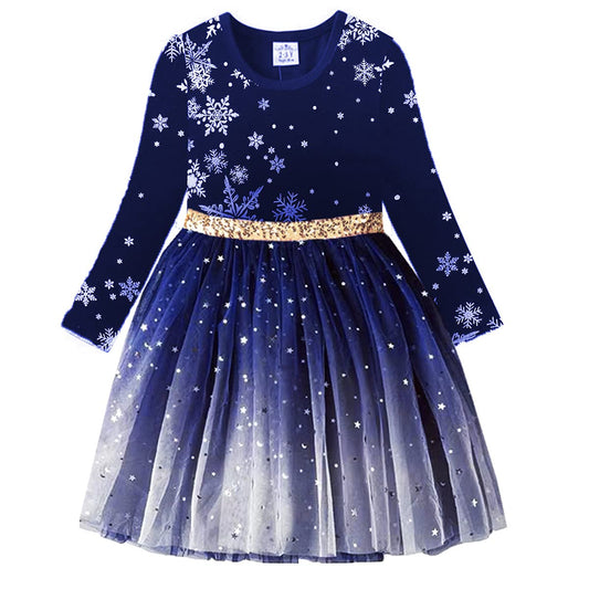 VIKITA Girls Dresses for Winter Long Sleeve Toddler Clothes Christmas Party Tulle Dresses, LH4586 5T