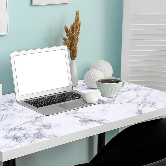 Arthome White Marble Contact Paper