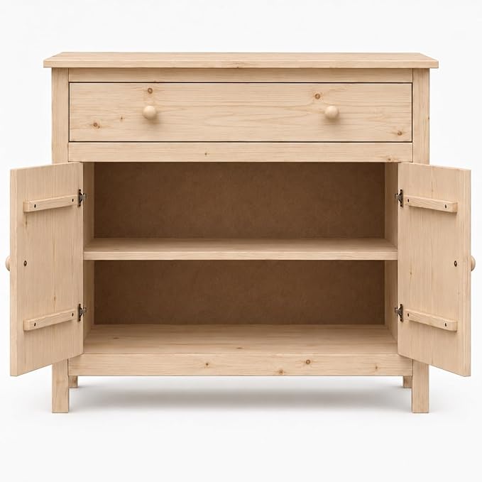 From the Tree Furniture 44" Wide Solid Pine Shaker Sideboard Buffet Cabinet — 2