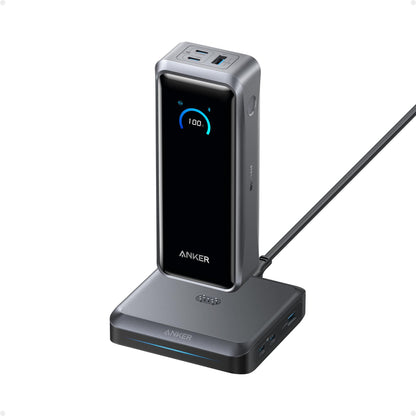Anker Prime Power Bank and Charging Base, 26,250mAh 300W Max Portable Charger with Base for 6 Devices, Two-Way Charging, Flight-Approved, App Control, for Creators, MacBook, iPhone 17 Series, and More
