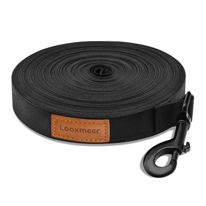 Looxmeer Training Leads for Dogs, 10m/33ft Nylon Long Line Dog Lead for Large Medium Small Dogs, Recall Obedience Dog Training Lead, Padded Handle & Storage Bag, Pet Leash for Tracking Camping Walking