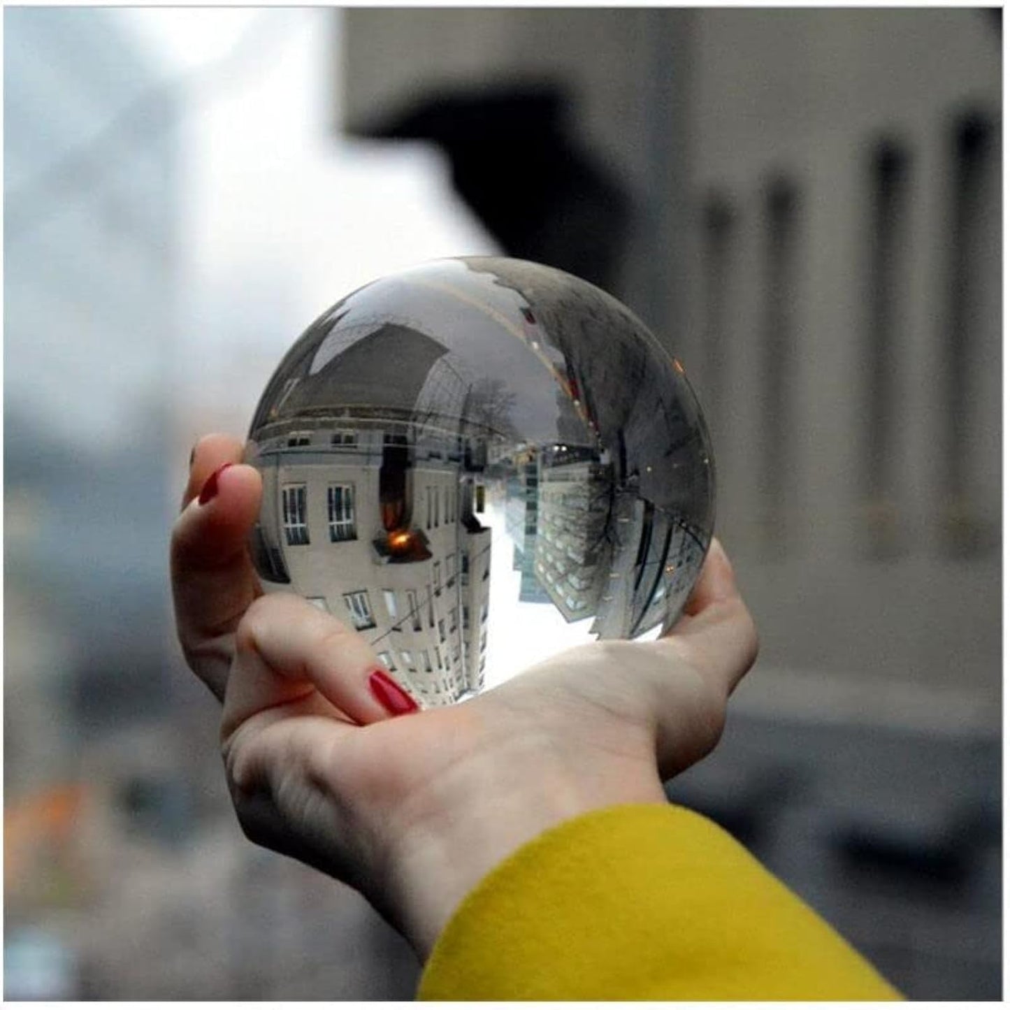 VEKDONE Men Tops Optical Glass Reflective Spheres, K9 Crystal Sphere, Decor Photography Juggling Ball, Clear Contact, No Stand (100mm)