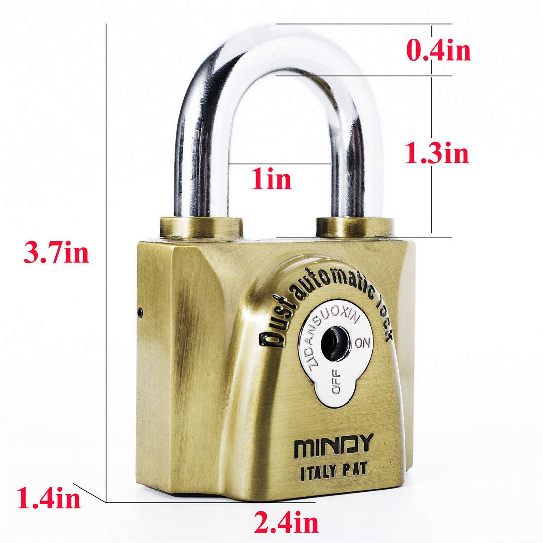 Mindy 60mm Heavy Duty Waterproof Keyed Padlock with 4 Keys