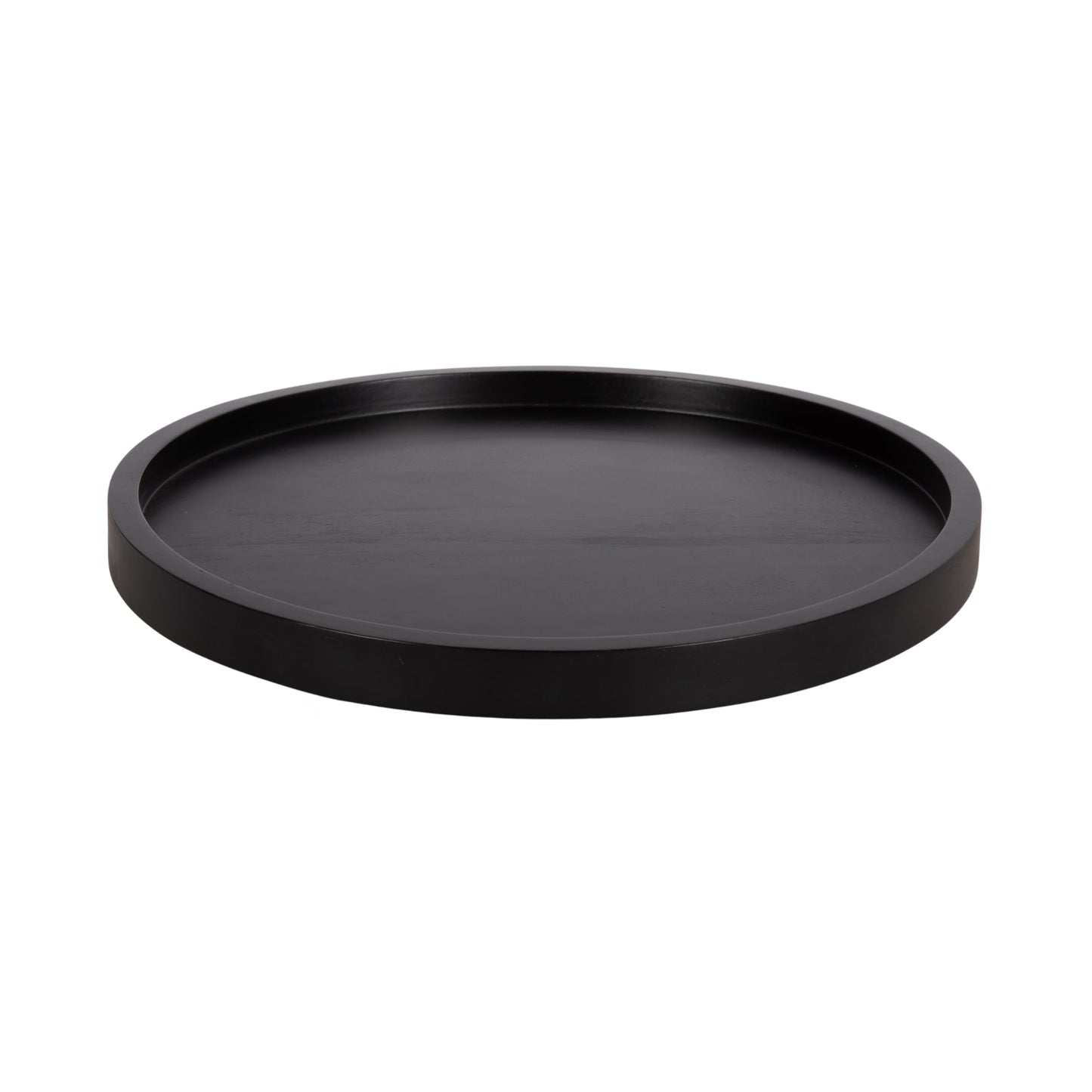 Kate and Laurel Halsey Round Lazy Susan Tray Organizer; 18 Inch Diameter; Black; Transitional Round Countertop Organizer with Turning Lazy Susan for Kitchen Storage