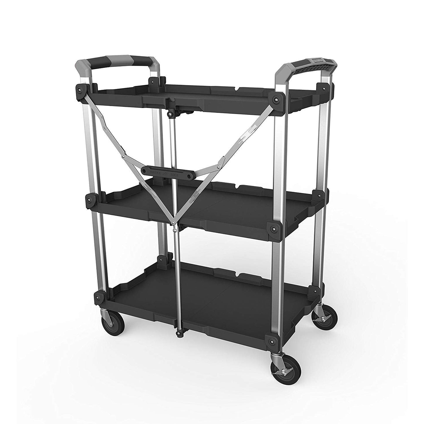 Olympia Tools 85-189 Pack N Roll Collapsible Service Cart, XL, 300LB Capacity, Black