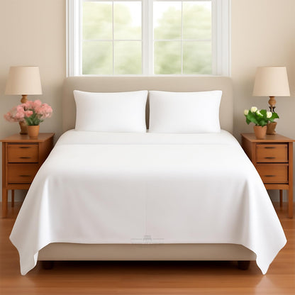 Sleeper Sofa Bed Sheet, 100% Cotton 400 Thread Count, 4 Piece Set, Deep Pocket Fitted Sheet, Soft Wrinkle Free & Breathable, Luxury Hotel Quality, Fits Up to 6 Inch Mattress (Full, White)