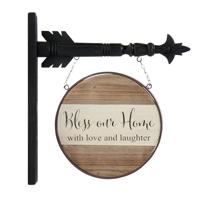 K&K Interiors Arrow Replacement Decorative Hanging Sign, Wood - 13907C
