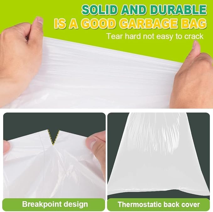 SWIHELP Medium Garbage Bags 8 Gallon /30 Liter Trash Bags Wastebasket Bin
