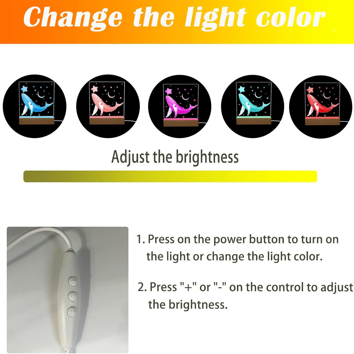 Lyshujli 4Pcs 6" Wooden LED Light Stand Base, Colorful Light Rectangle Wood Display Pedestal Led Light Base Night Light Base for Acrylic Sheet 3D Crystal Glass Art