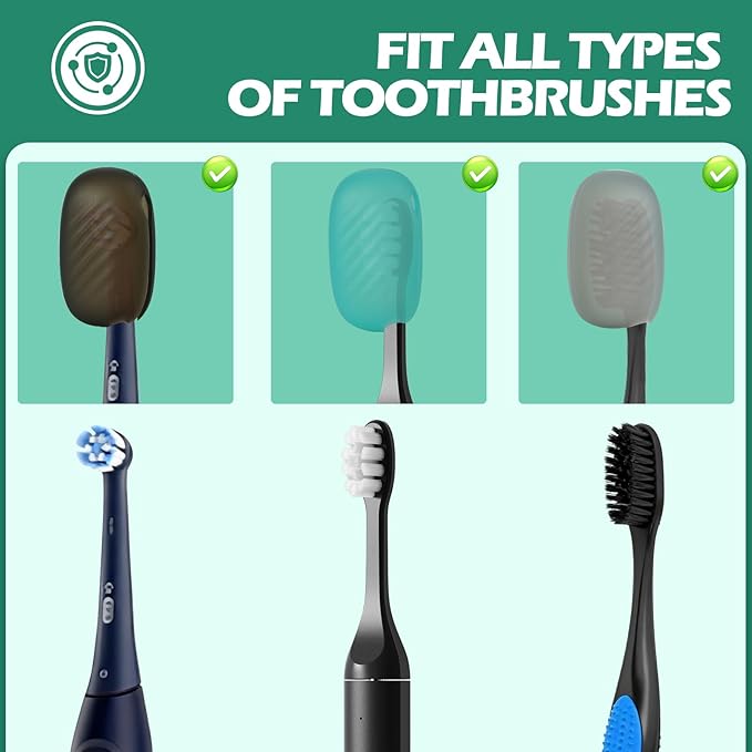 6 Packs Silicone Toothbrush Covers, Tooth Brush Cover Cap