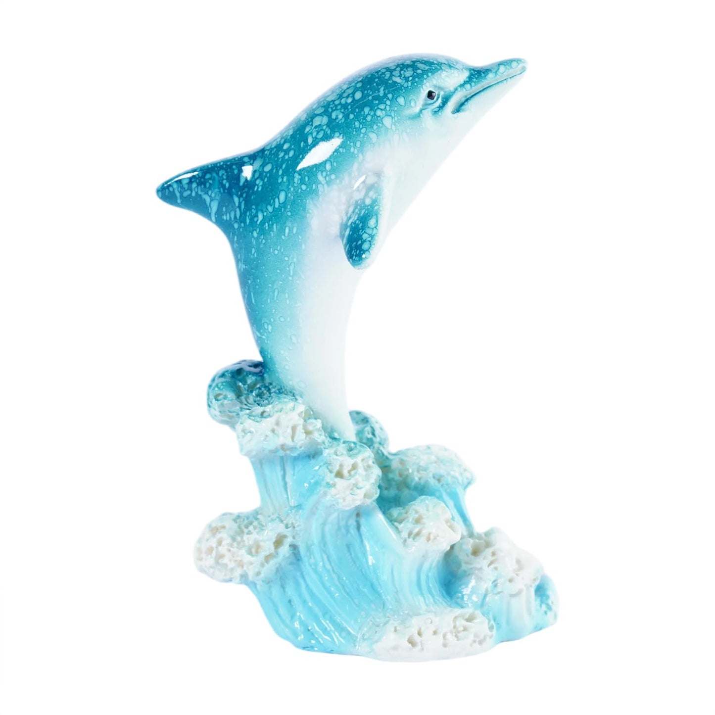 Brizoria Dolphin Decor Nautical Decor Leaping Dolphin Figurines Blue White Gradient Resin Ocean Themed Decor for Tabletop Shelf Desk Living Room Bedroom Office