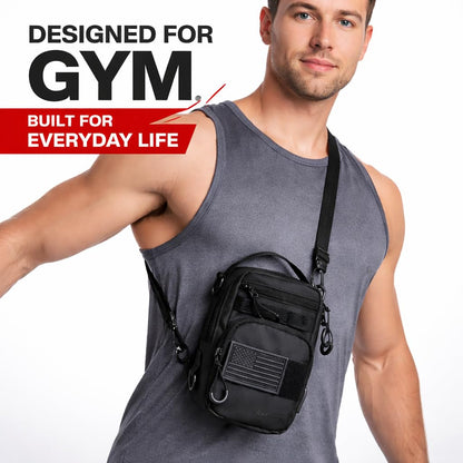 LEPHYON Magnetic Gym Bag, Small Gym Bag for Men & Women, Crossbody Sling Bags with Strong Magnets, USB Charging Port, Multi-Carry Design, Perfect for Travel Workout Sports, Best Gift for Fitness Lover