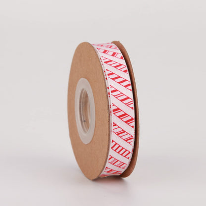 Meseey 4 Rolls Total 40 Yards Red Striped Ribbon 3/8 Inch Christmas Candy Cane Ribbons Use for Christmas Gift Wrapping, Party Decoration,All Crafting and Sewing (3/8inch, red)