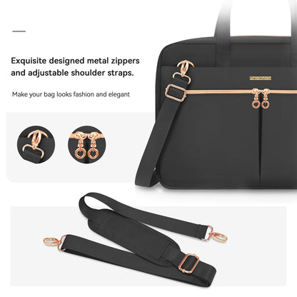 Ferkurn Laptop Bag Case 15 15.6 16 inch Briefcase for Women Men Compatible with 15"/16" MacBook Pro/Air M3/M2/M1, 15" Surface Laptop 6/5/4 Book 3/2, XPS 15, HP Pavilion, Acer, ASUS, Samsung,Black
