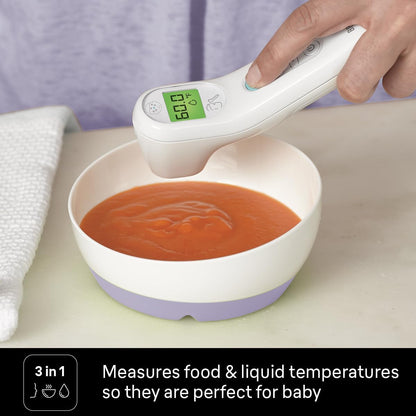 Braun No Touch 3-in-1 Thermometer for Adults, Kids & Babies, Measures Forehead, Liquid and Food Temps, Professional Accuracy & Color Coded Fever Guidance