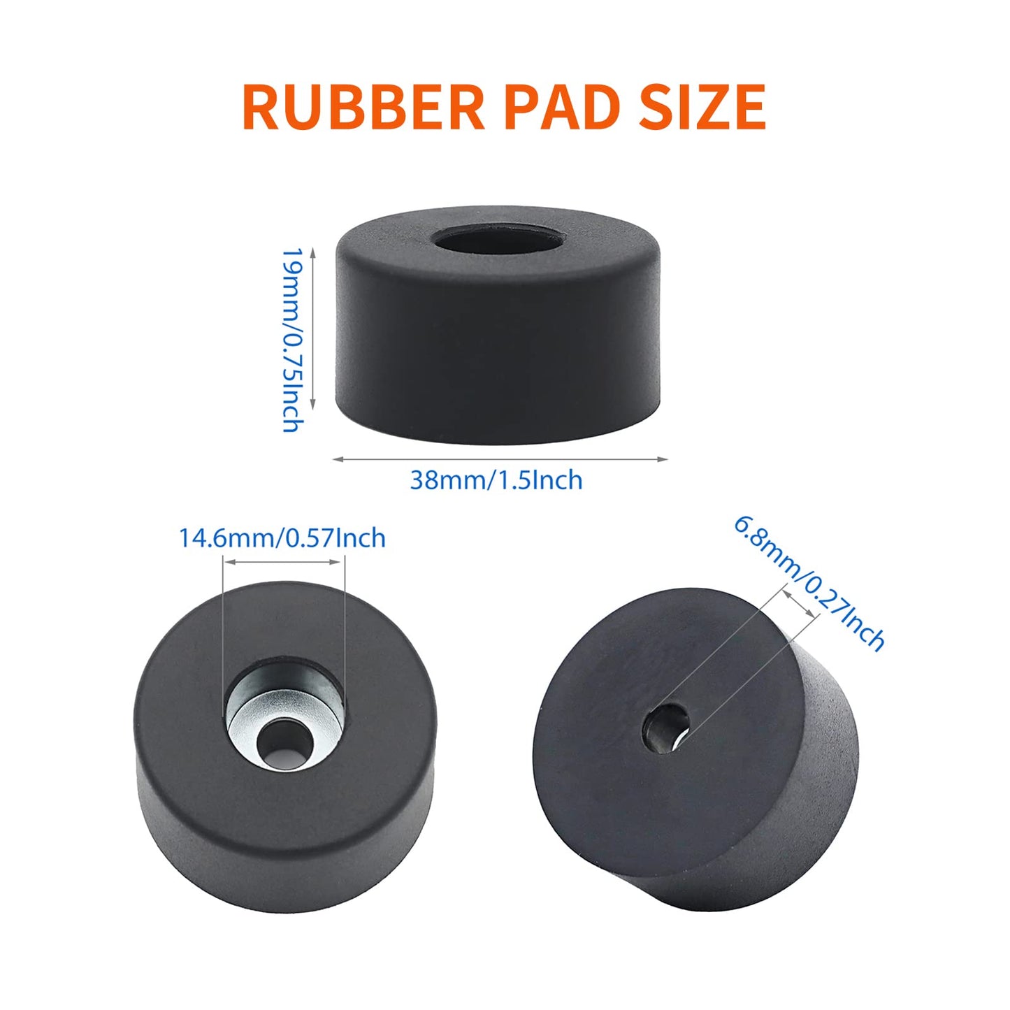 Air Compressor Isolator Pads - 8 Pack Replacement Rubber Feet 192310GS for Coleman Powermate, Sanborn & More - Also Ideal for Speaker Cabinets, Computer Desk, Sofa Cushions (E106661, D091007)