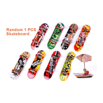 Sipobuy DIY Assembly Mini Finger Skateboard Deck Truck Skate Park Board With Ramp Accessories Sets (Scene A)