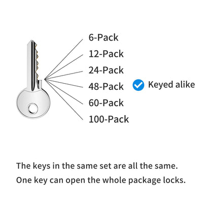 Padlocks with Same Key, LQYN 48 Pcs Laminated Keyed Padlock (1-9/16", 40mm), Keyed Alike Locks, Long Shackle, for Storage Locker, Hasp Latch, Toolbox, Sheds
