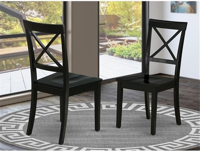 East West Furniture BOC-BLK-W Boston Dining Room Chairs