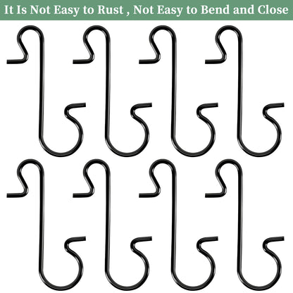 SEPGLITTER 240 PCS Christmas Ornament Hooks Black Metal Wire Hooks S-Shaped Hangers with Storage Box for Hanging Christmas Decoration