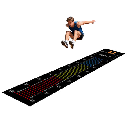 ASENVER Long Standing Jump Mat Non-Slip Broad Measurement Jumping Rope Pad Foldable Yoga Mat for Gym, Outdoor Exercise, Home Workout (Black, 11.5FT X 3FT)