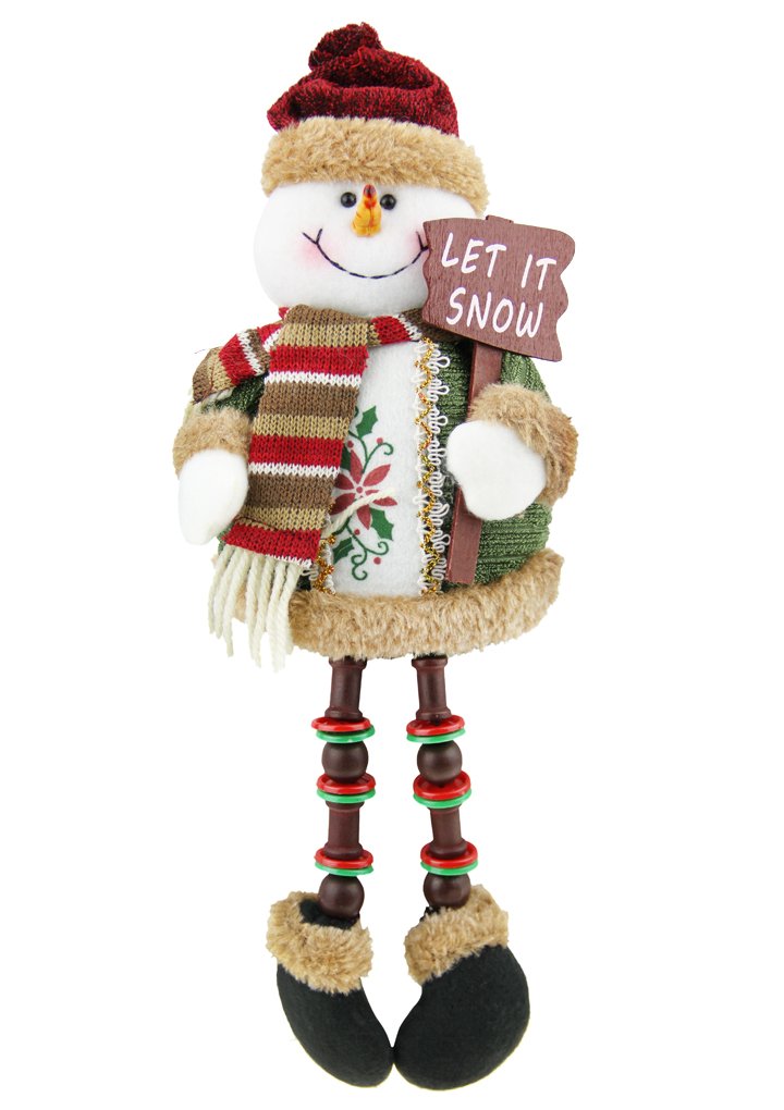 Christmas Decorations Cute Sitting Santa Claus Snowman Figurine Christmas Tree Hanging Decoration Plush Stuffed Toy Doll Home Office Indoor Outdoor Table Fireplace Window Ornament Decor Xmas Gift