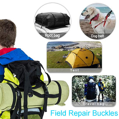 6 Pack 1" Buckle Quick Side Release Buckles Dual Adjustable No Sewing Clips Plastic Buckle Replacement for Nylon Webbing Straps Backpack Belt Dog Collars(Inner Diameter 1 Inch)