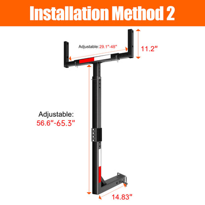 TRUSOON Upgrade Truck Bed Extender Hitch Mount, 2-in-1 Adjustable Kayak Hitch Extender, Heavy Duty Steel and 1000 lbs Load Capacity with Hitch Tightener Anti Rattle Stabilizer for Canoe, Lumber