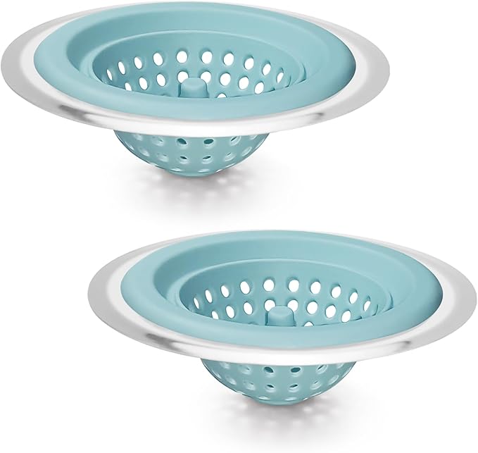 2 PCS Kitchen Stainless Silicone Sink Strainer, 4.5 inch Diameter…