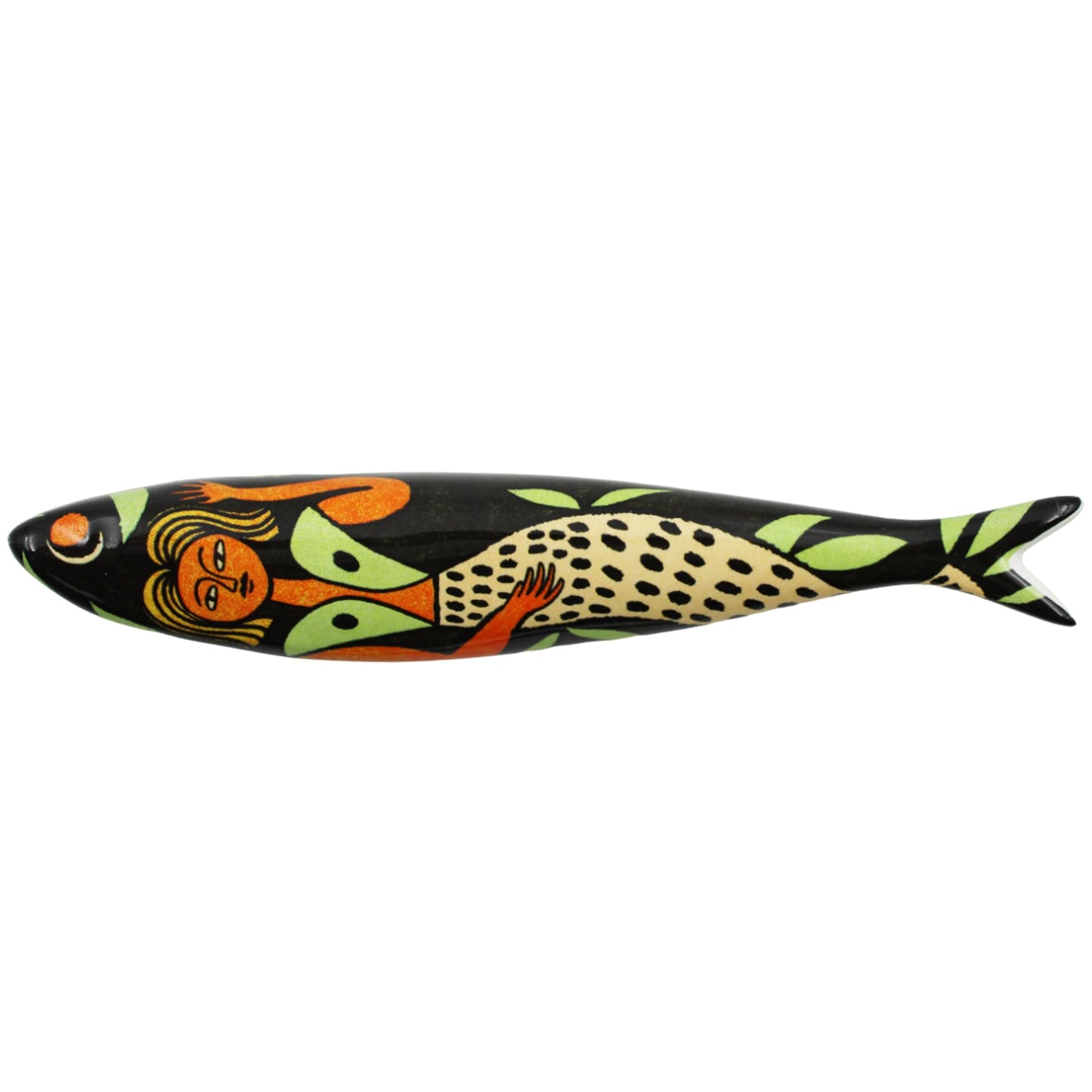 Bordallo Pinheiro + Sardine + Magical Mermaid by Enikõ Eged + H 1" W 7" L 1" + Multicolor
