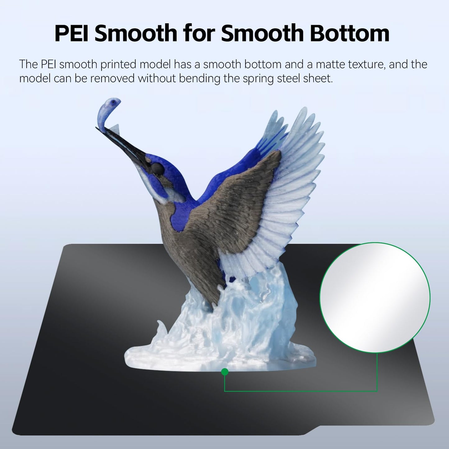 A1 PEI Build Plate 257 * 257mm, Double Sided Smooth+Textured Heated Bed,Flexible Removable Spring Bed Plate for Bambu Lab A1/X1/X1C/X1E/P1P/P1S 3D Printer-Flexible Magnet NOT Included