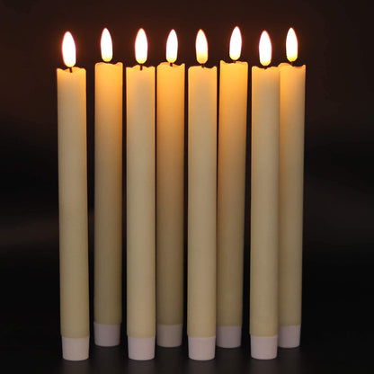 Eldnacele LED Taper Candles Flickering with Timer, Battery Operated Flameless Taper Candles with Remote, Real Wax LED Dinner Candles for Christmas Home Wedding Decor