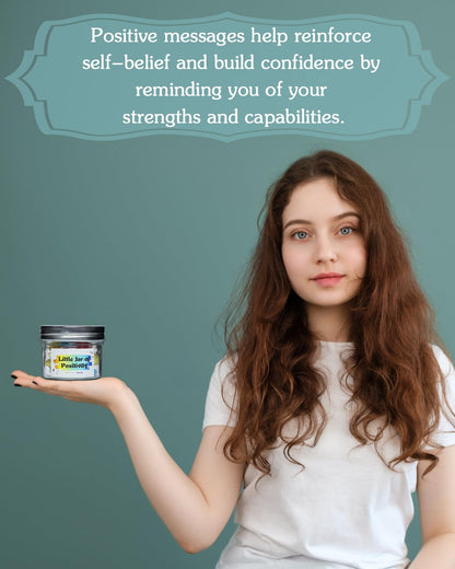 20 Positive Messages - Mini Jar of Positivity - Uplifting Affirmations, Self Care, Kindness, Joy, Motivational Messages Positive Jar Decorative Jar (Colorful-Positive)
