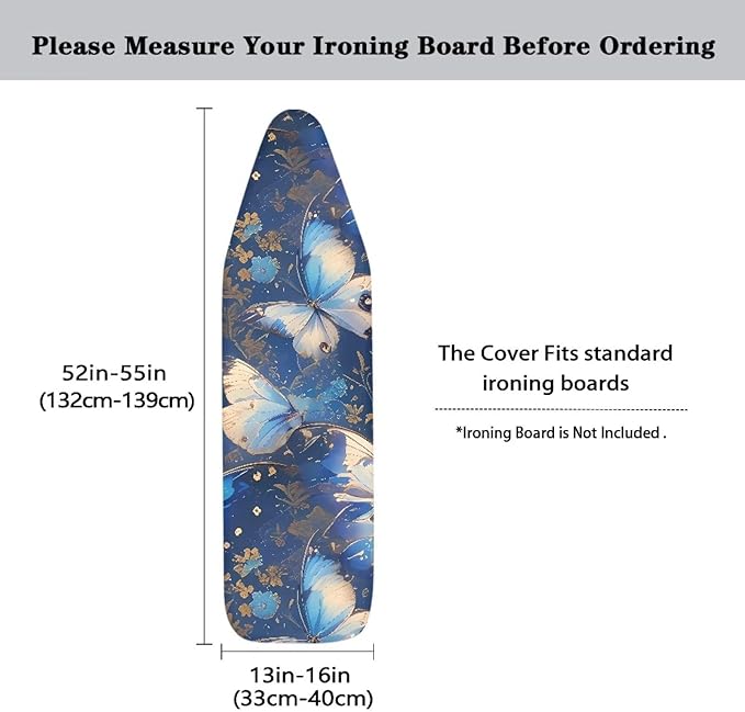 Blue Butterfly Homes Replacement Ironing Board Cover, Aesthetic Fly Butterflies