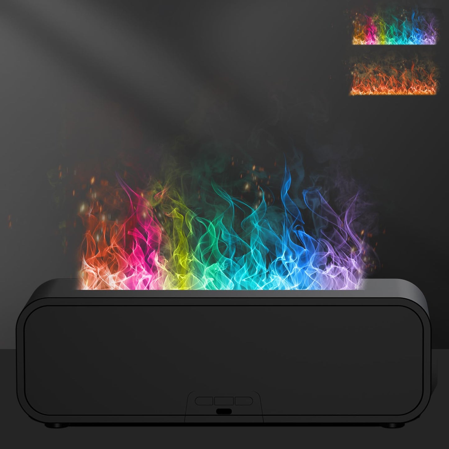 Colorful Flame Fire Diffuser Humidifier, 7 Colors Changing Oil Diffuser, Ultra-Quiet Aroma Essential Oils Aromatherapy Diffusers for Large Room, Bedroom, Office(Timeable, Waterless Auto off-150ml)