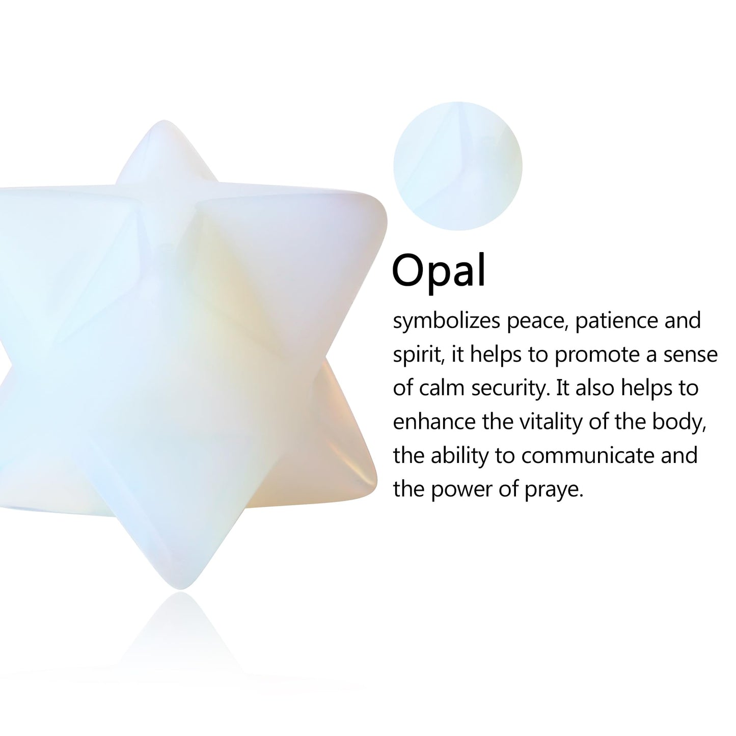 QINJIEJIE Opal Merkaba Crystal Opalite Crystals 1" Natural Healing Sacred Energy Generator Stones, Reiki Dodecahedron Crystal Protection Cleansing Spiritual Gifts, 3D Yellow Star Merkaba Crystal