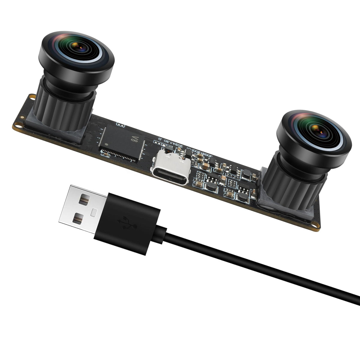 MMlove USB Stereo Camera Module 1200P 60FPS Global Shutter USB Webcam with Synchronous Dual Lens,600P 120FPS High Speed 3D Webcam 112° Wide Angle Lightburn Camera for VR,PC/Laptop/Raspberry Pi