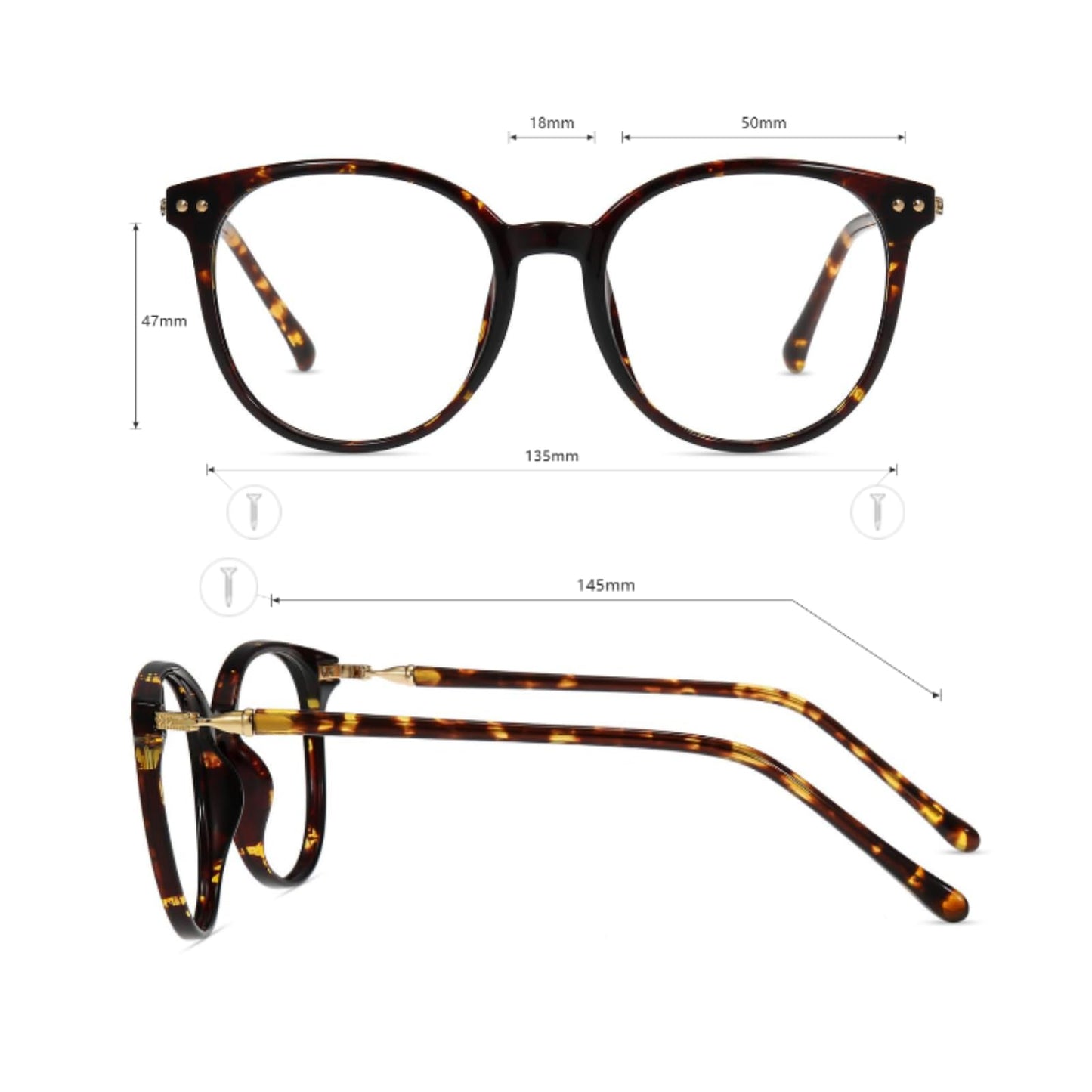 Firmoo Blue Light Blocking Glasses for Women Men, Anti Digital Eyestrain Computer Gaming Glasses, Anti Bluelight Blue Blocker Non Prescription Eyeglasses (Tortoise)
