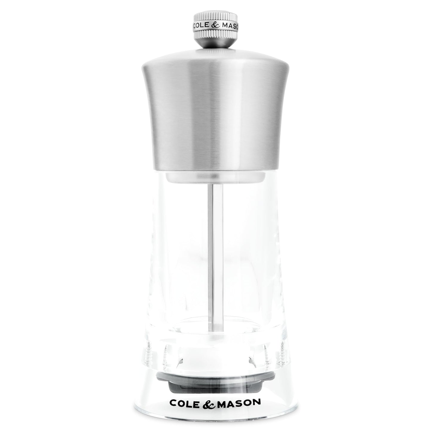 Cole & Mason Bromley Salt Mill, 6" - Salt Grinder with Ultra-Sharp Grinding Mechanism - Flavor-Enhancing Salt Shaker - Refillable Mill with Adjustable Grinding - Acrylic, Salt Mill