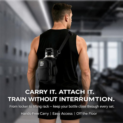 Magnetic Water Bottle Holder for Steel Gym Equipment, Hands-Free Bottle & Phone Carry for Training Sessions, Fits 24–40 oz Bottles, Neoprene Crossbody Carrier Bag