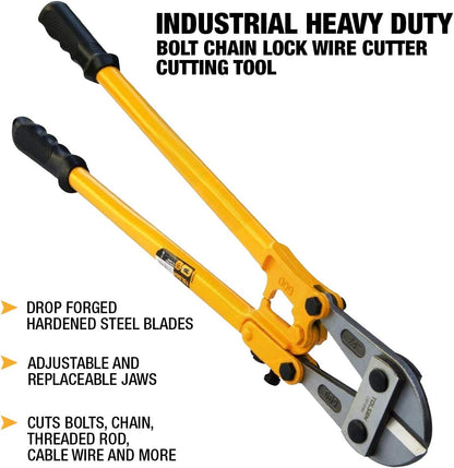 TOLSEN Bolt Cutters Heavy Duty, Bolt Cutter for Padlocks, Lock Cutter Heavy Duty Chain, Rods, Rivets, Locks and Wire Cutter - Ergonomic Non-Slip Handle Bolt Cutter (42")