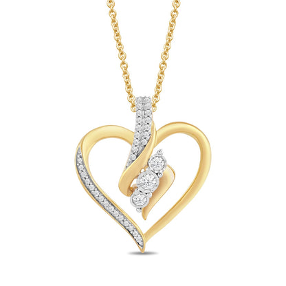 Amazon Essentials Diamond 3 Stone (1/4 cttw)18" Pendant Necklace (previously Amazon Collection)
